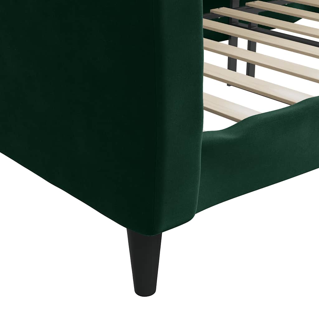 Vidaxl Sofa With Sleeping Function, Dark Green, 80X200Cm, Upholstered In Velvet