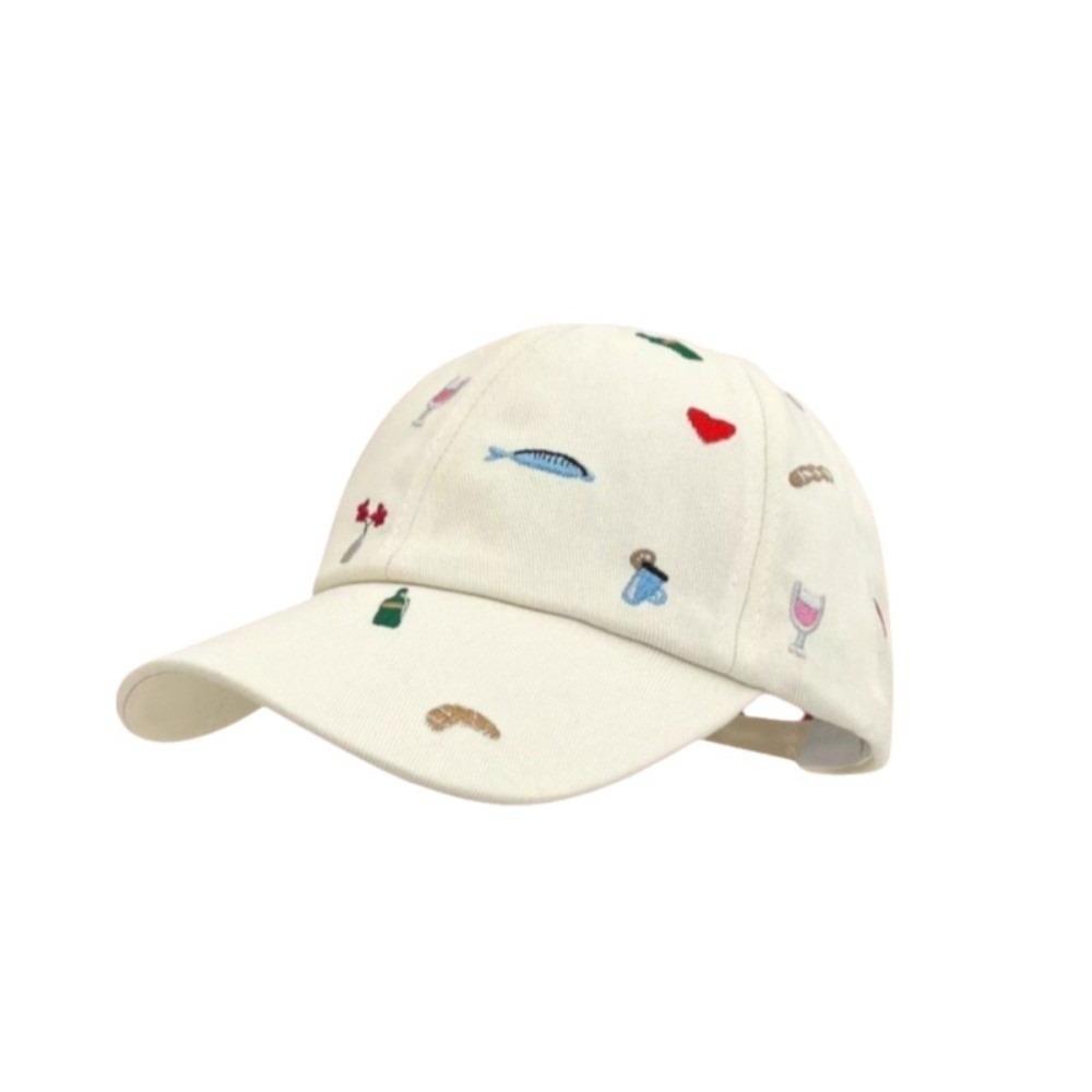Sweet Style Embroidered Baseball Cap Sunshade Baseball Hat Fashion Sunade Dubill Hat  Women