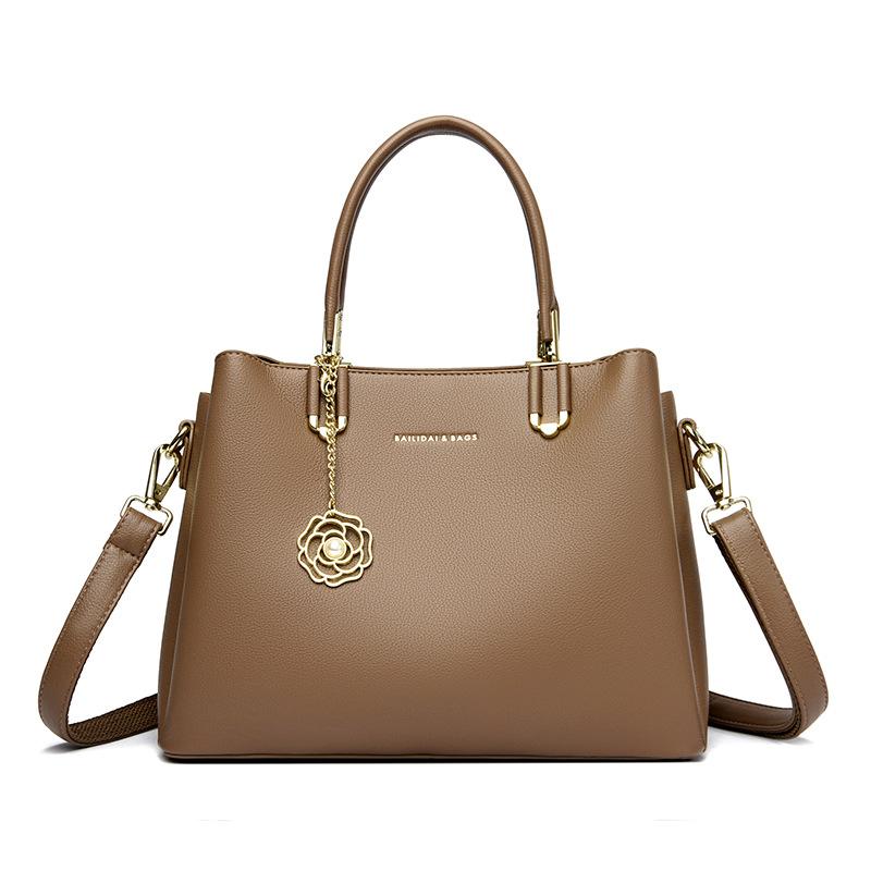 

Женская одноплечевая сумка большой вместимости, модная сумка-тоут, повседневная сумка через плечо светло-коричневого