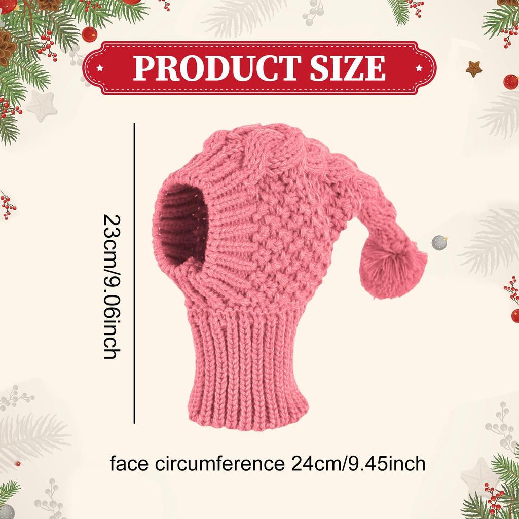 Crocheted Snood Pets Winter Warm Knitted Hat Soft,Puppy Beanie Dog for Holiday Dress Up