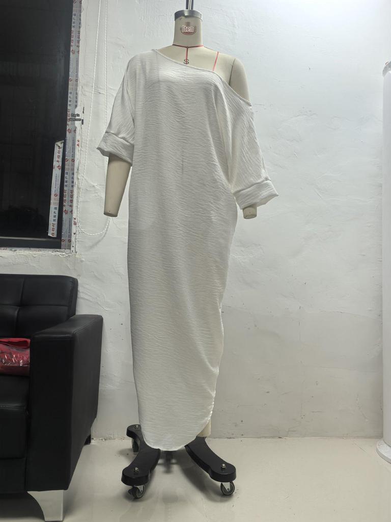 Elegant One-Shoulder Breathable Irregular Dress