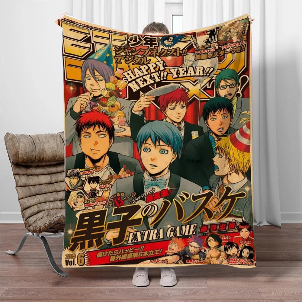 Japonské Anime Kuroko-No-Basket Flanelová deka Měkká teplá přehozová deka Deka na pohovku Kancelář Postel Kancelář Kempování Cestování