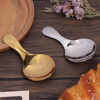 Salt Spoon Mini Sugar Spice Spoons Short Handle Round Head Stainless Steel Spoon Tea Coffee Scoop Spoons For Kitchen Accessories