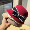 New French Style Small Fragrance Wool Fisherman Hat for Women In Autumn and Winter Hepburn Style Curled Basin Hat Elegant Gold Gift Hat
