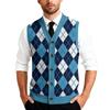 Men's V-Neck Sleeveless Knit Cardigan Vest