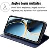 Protective Case - BOOLING - for Samsung Galaxy A36 5G - Navy Blue Leather Effect - 2 Tempered Glasses