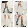 Women Harajuku Solid Color Flared Leg Warmers Lace Up Bandages Leg Sleeves Cover Footless Wide Leg Long Socks Streetwear