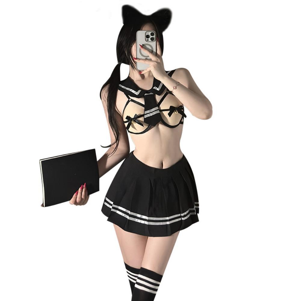 Xianyi Erotic Underwear Student Dress Hot Jk Uniform Temptation Cos Campus Style Skirt Free Breast Set 643
