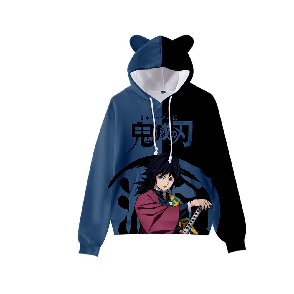 

Children s Demon Slayer: Kimetsu No Yaiba 3D Cat Ears Hoodie XXXXXL