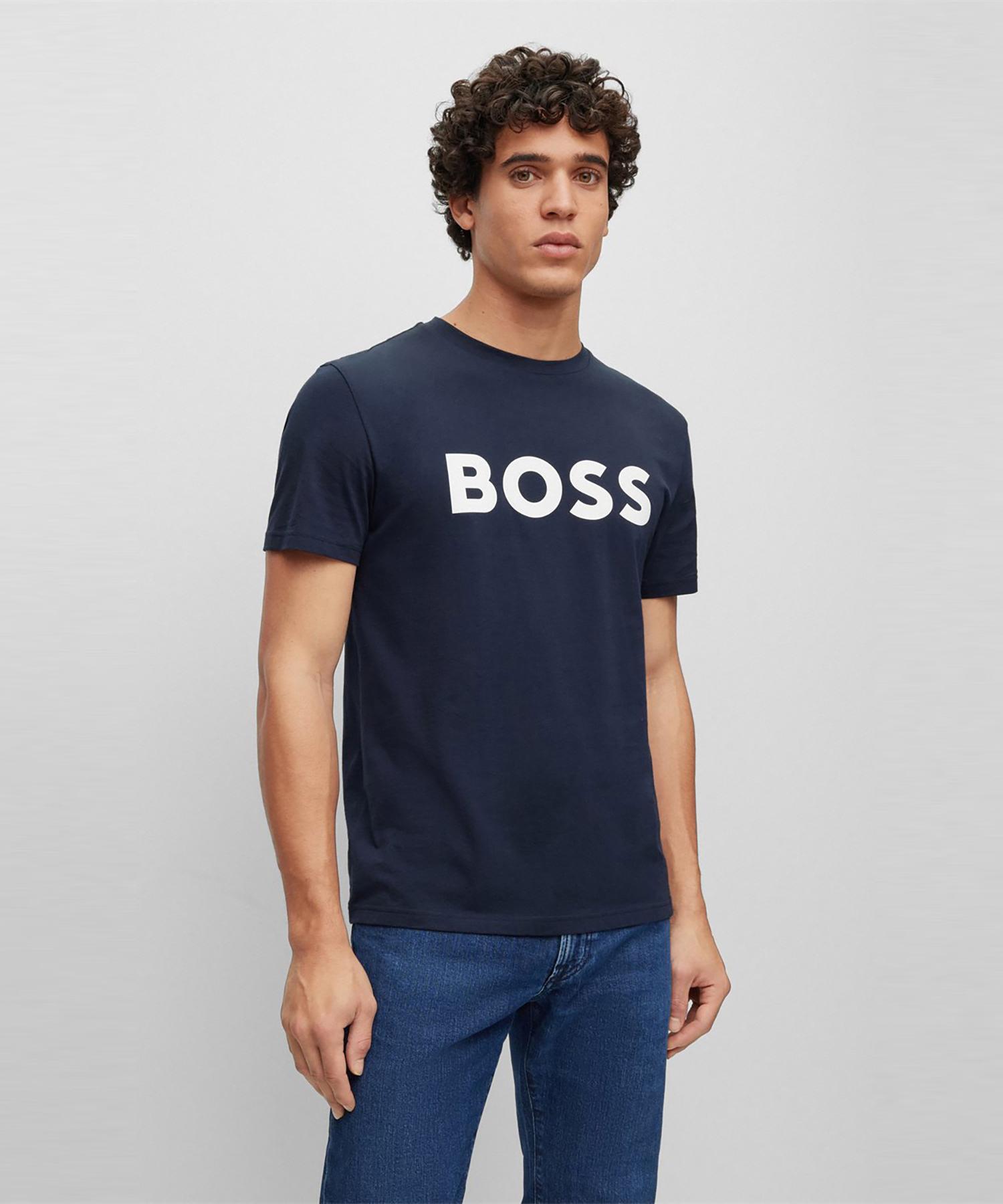 Boss Logo Short Sleeve T-Shirt Regular Fit 50481923_405 Navy/Xxl
