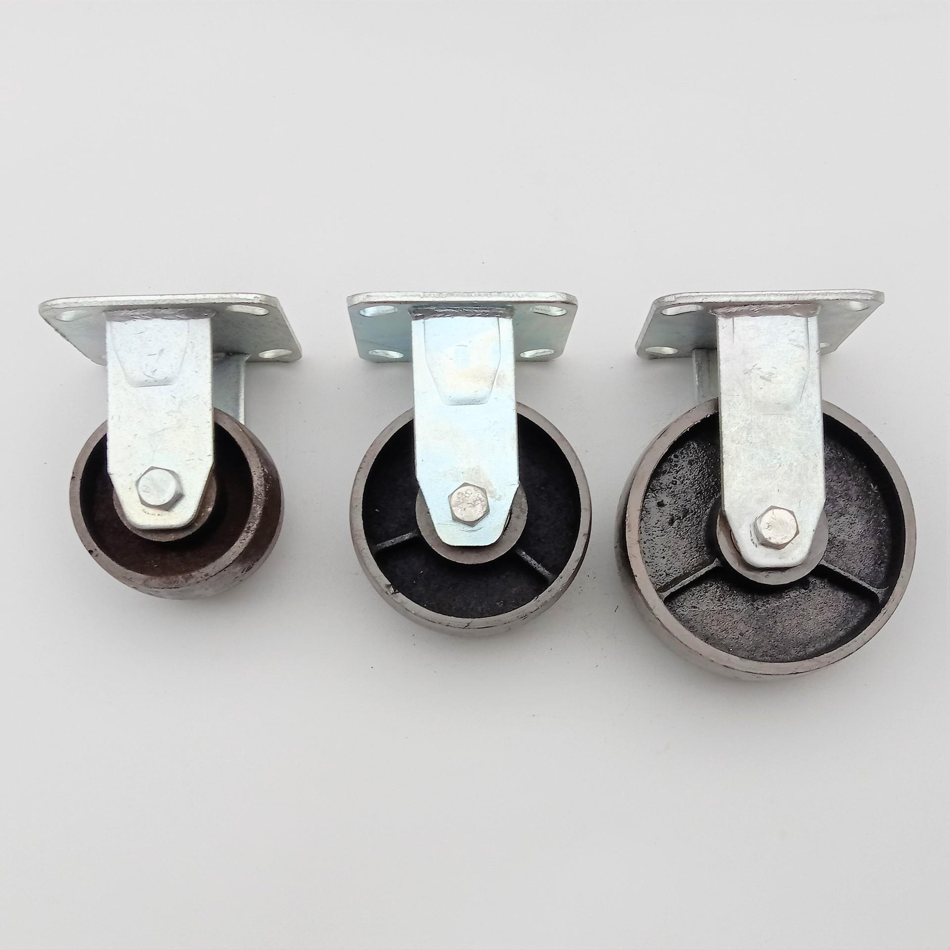 Weighted, Extra Heavy Industrial Swivel Wheel - High-Temperature Resistant, All-Iron Construction, Heavy-Duty Caster 8-inch Industrial Heavy Duty Black Fixed Wheel