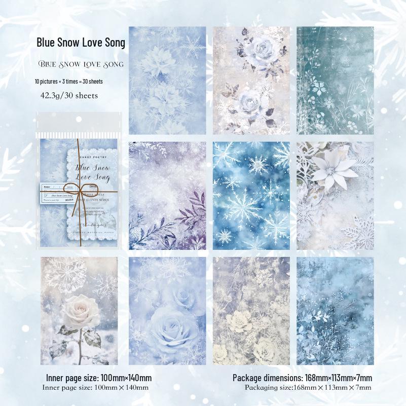 Retro Dreamy Watercolor Flower Paper - Journal Background Material