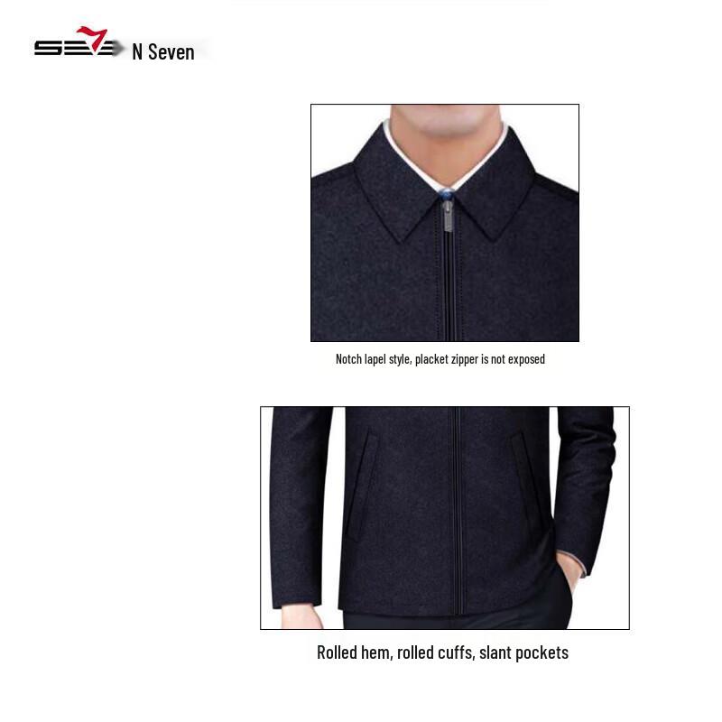 SEVEN Men's Short Wool Blend Business Casual Coat