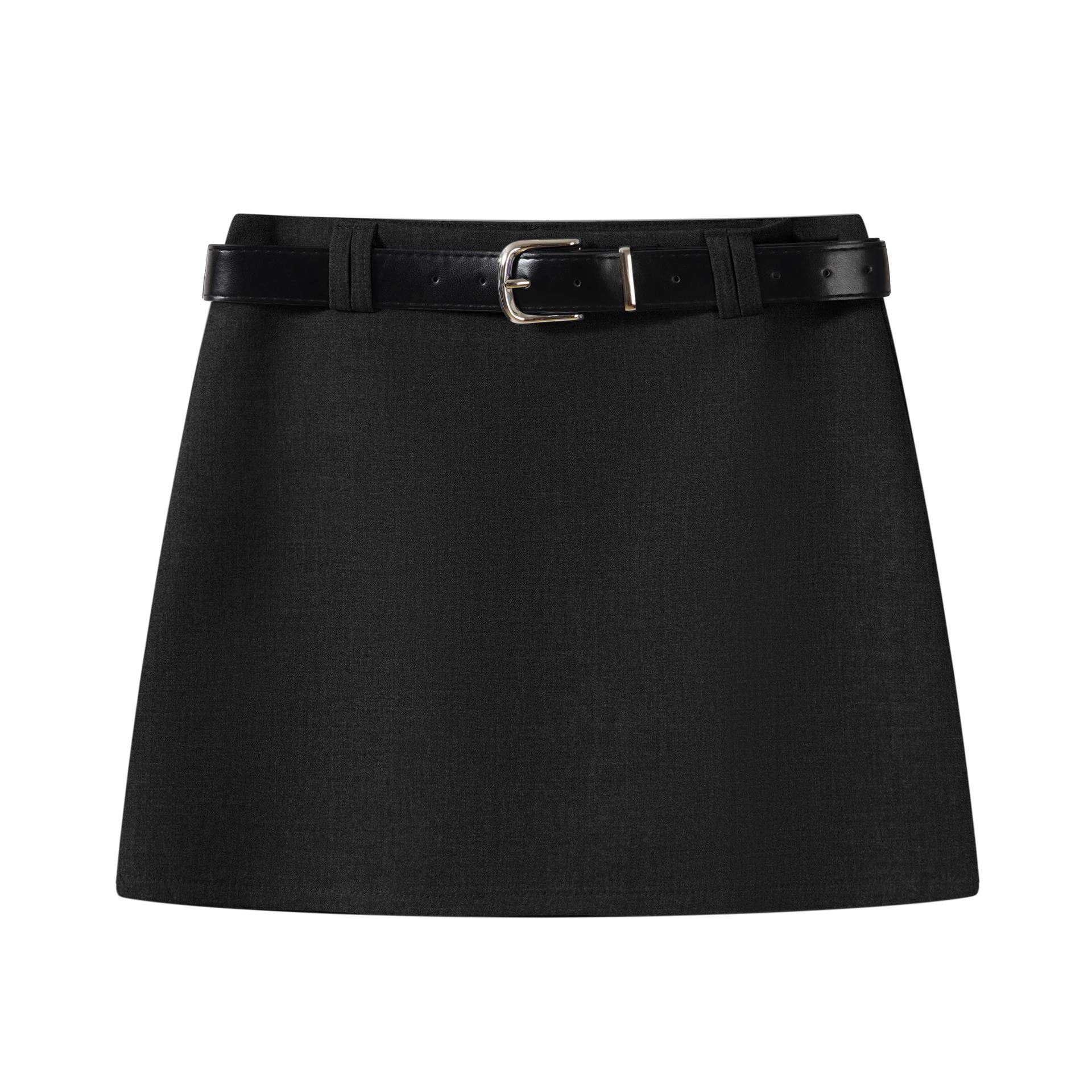 Women s High Waist Gray Half Skirt - 2026 Autumn College Style Slimming, Hip Hugging Petite Short Skirt 2XL