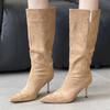 Fashion Eilyken 2026 Autumn Winter Pointed Toe Woman Knee-High Long Boots Street Style Thin High Heels Banquet Party Shoes