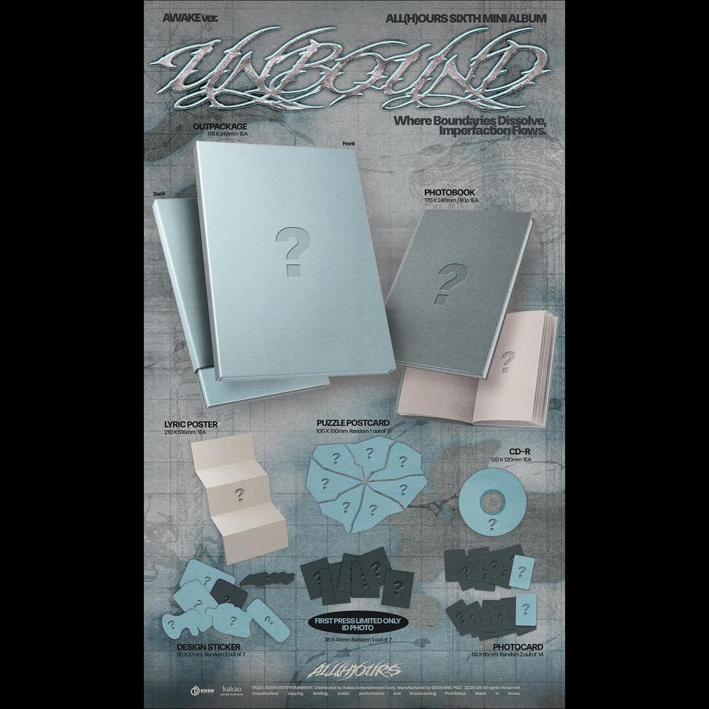 ALL(H)OURS - 6th Mini Album UNBOUND (AWAKE ver. / FIXATE ver.) + Free Gift