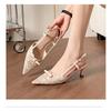 Fashion Summer Women Vulcanized Shoes Bow Embroidered Lace High Heels Pointed Thin Heel Comfort Hollow Sandals Slender Design