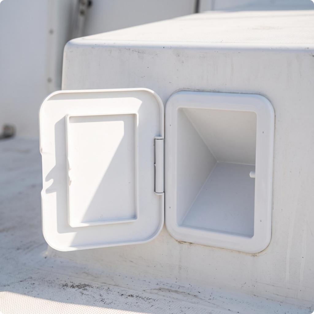 Heavy-Duty Marine Retrofit Box with Hinged Cover Flush-Mount Recessed