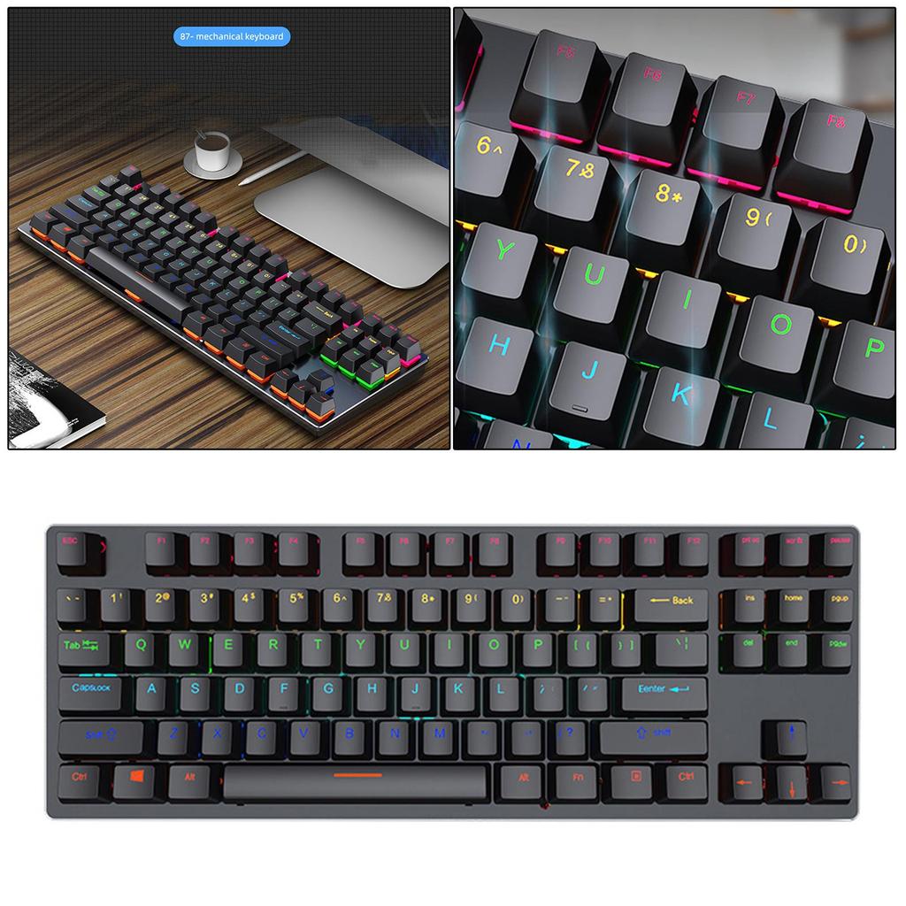 USB 87 Standard Keys Punk Gaming Keyboard for Windows Gamer