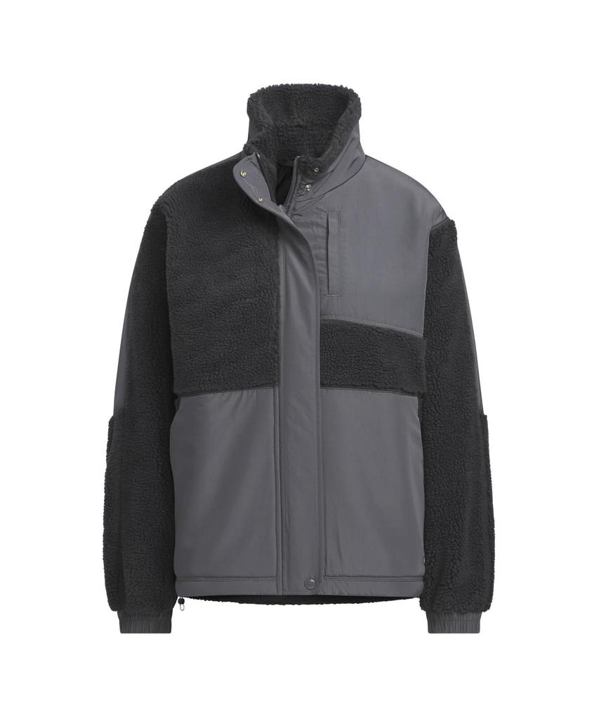 Adidas KTX54 Carbon Fleece Warding Loose Fit Boa Full Jacket Women's Zip-Up (JG8223)