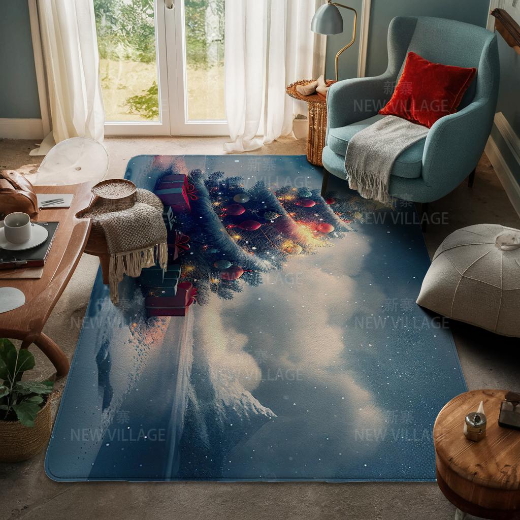 Hauseingangsteppich Fußmatte Haustür Wohnzimmer Bad Fuß Badezimmer rutschfest wasserabsorbierend Teppiche Bad Frohe Weihnachten Winter