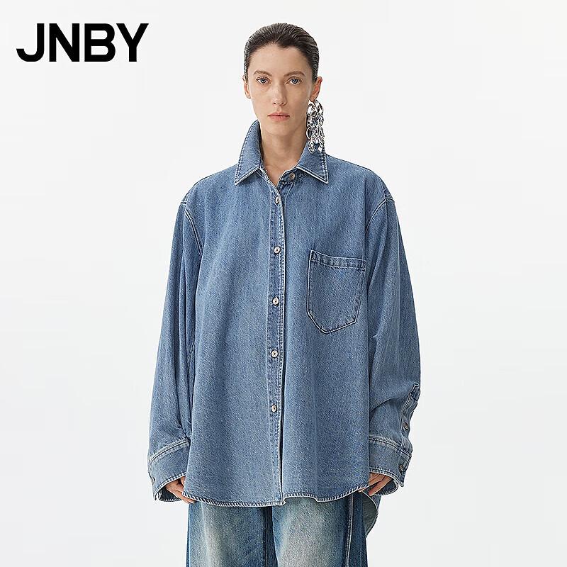 JNBY Women's Casual Washed Pleated Long Sleeve Shirt