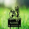 Custom Norwegian Elkhound Metal Garden Stake Personalized Pet Memorial Grave Marker Sign Remembrance Dog Loss Gift