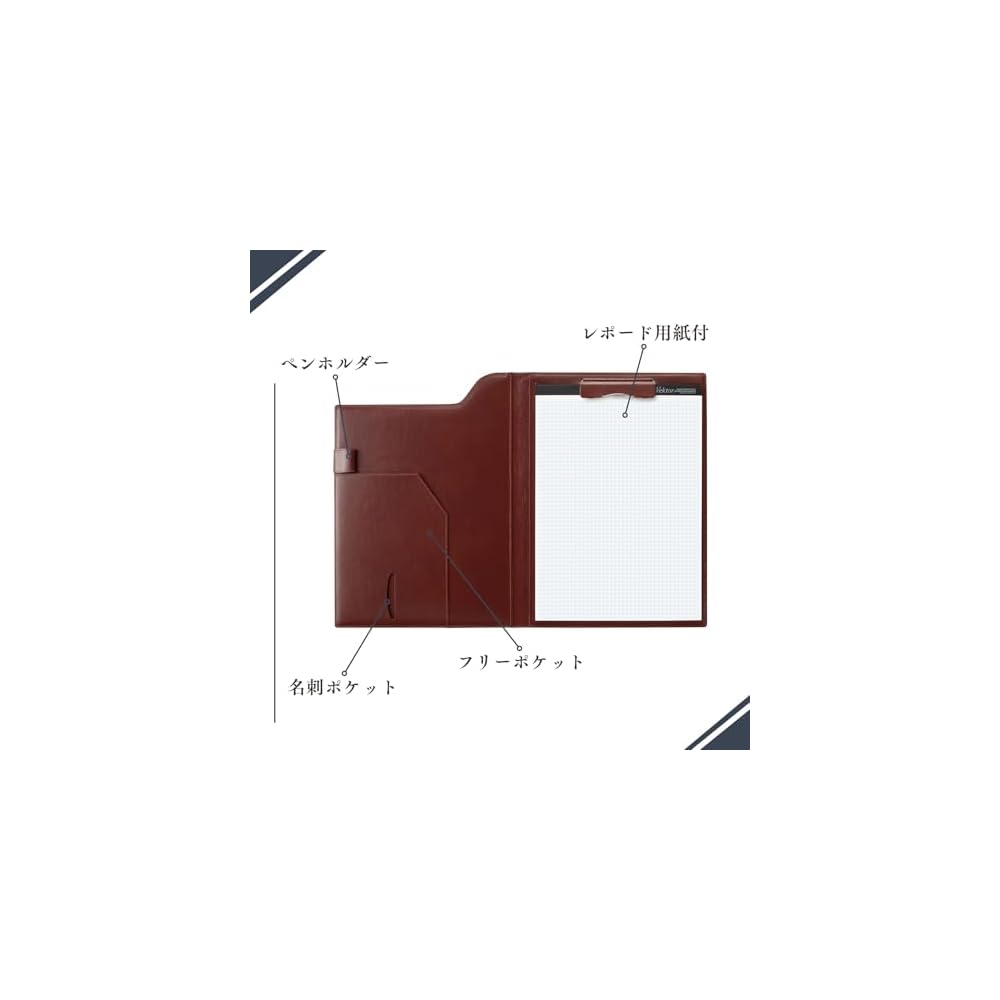 Raymay Fujii zeitVektor A4 Leather Clip File, Black ZVF654B