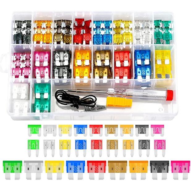 306PCS Car Fuse Assortment Kit, Standard and Mini and Micro Mix Vehicles Blade Fuses Kit Replacement, 2A 5A 7.5A 10A 15A 20A 25A 30A 35A, Universal