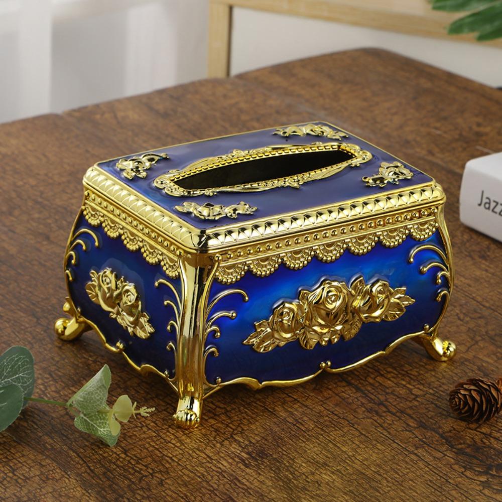 

Роскошная коробка для салфеток Съемная коробка для хранения с извлечением бумаги Диспенсер для салфеток Кухня, Гостиная синий