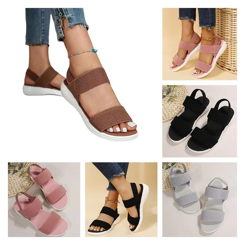Stylish Fish-mouth Casual Sandals With Elastic Strap For Women Characters)