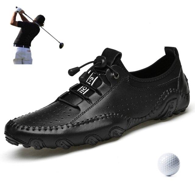 Men Golf Leisure Sport Shoes Leather Sneakers Outdoor Turf Golfer Training Sport Shoes Breathable Large Size 46 47 Golf Trainers