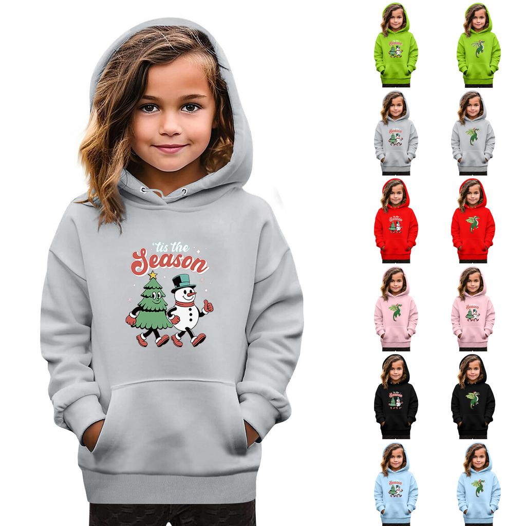Sweatshirts For Teen Girls Hoodies Long Sleeve Drawstring Pullover Cute Oversized Hoodie Christmas Day