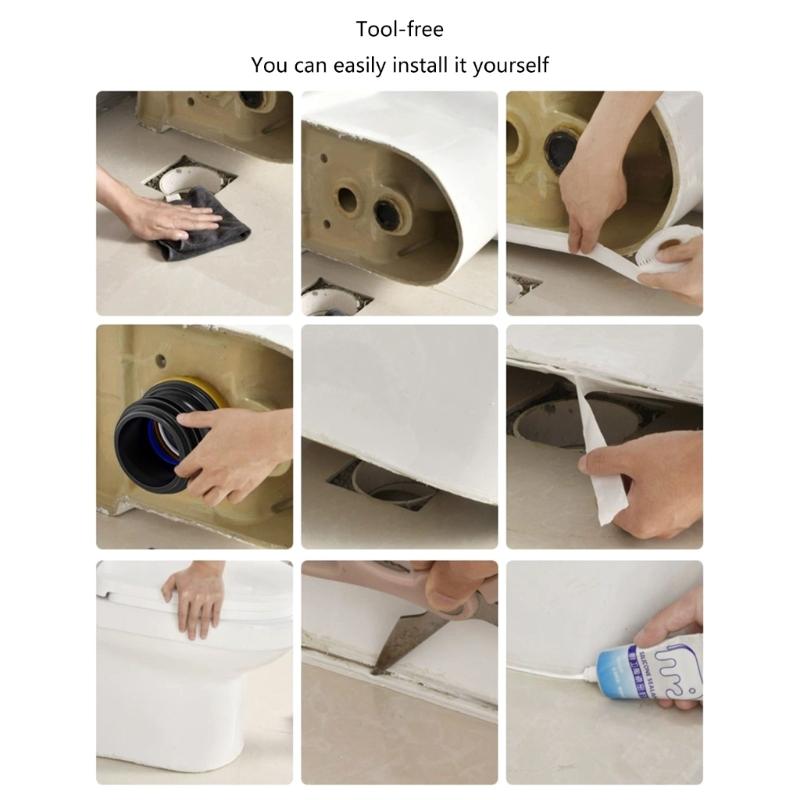 Toilet Bowl Gasket Flange Rings Toilet Spill Sealing Rings Floor Outlet Drain Pipe Flange Rings Easy Installation