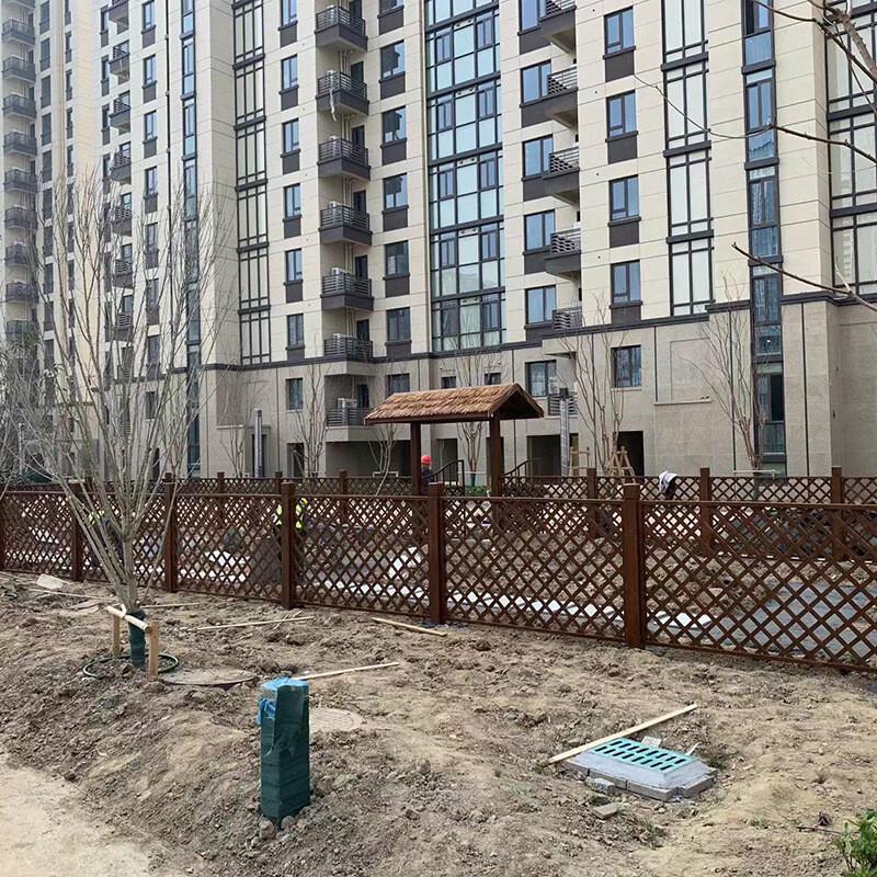 Carbonized Wood Garden Fence