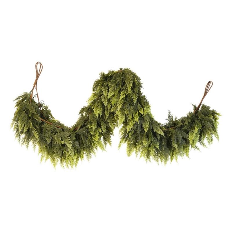 Luxurious Artificial Pine Wreath Bendable Wire Branch Realistic Texture For Fireplaces Mirror Tabletop Christmas Decors