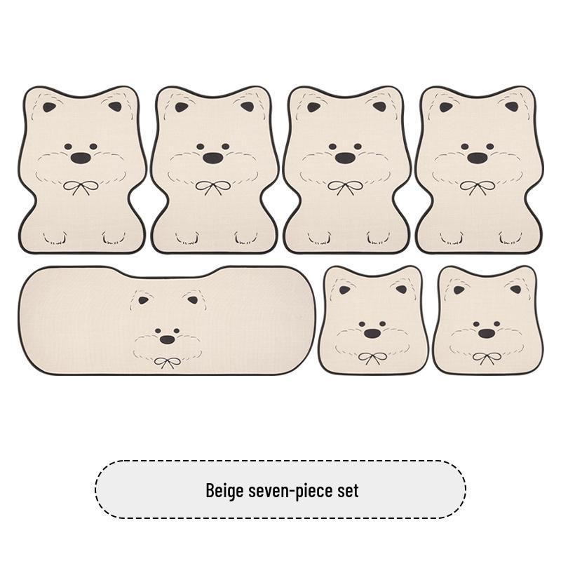 West Highland White Terrier Puppy Car Seat Cushion for MG Models (MG4, MG5, MG6, MG7, ES5) – Cute Cartoon Design for All Seasons.