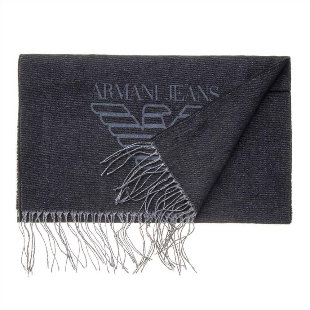 ARMANI JEANS 934102 CD714 00020 Men's Wool and Cashmere Blend Stole/Scarf In Black [Parallel Import]