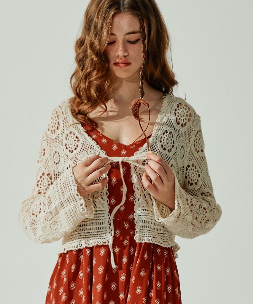 VIKINI VENDER Jamila Crochet Cover-Up Cardigan