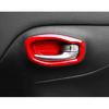 For Jeep Renegade 15-2023 Glossy Red Inner Door Handle Bowl Frame Trim 4pcs