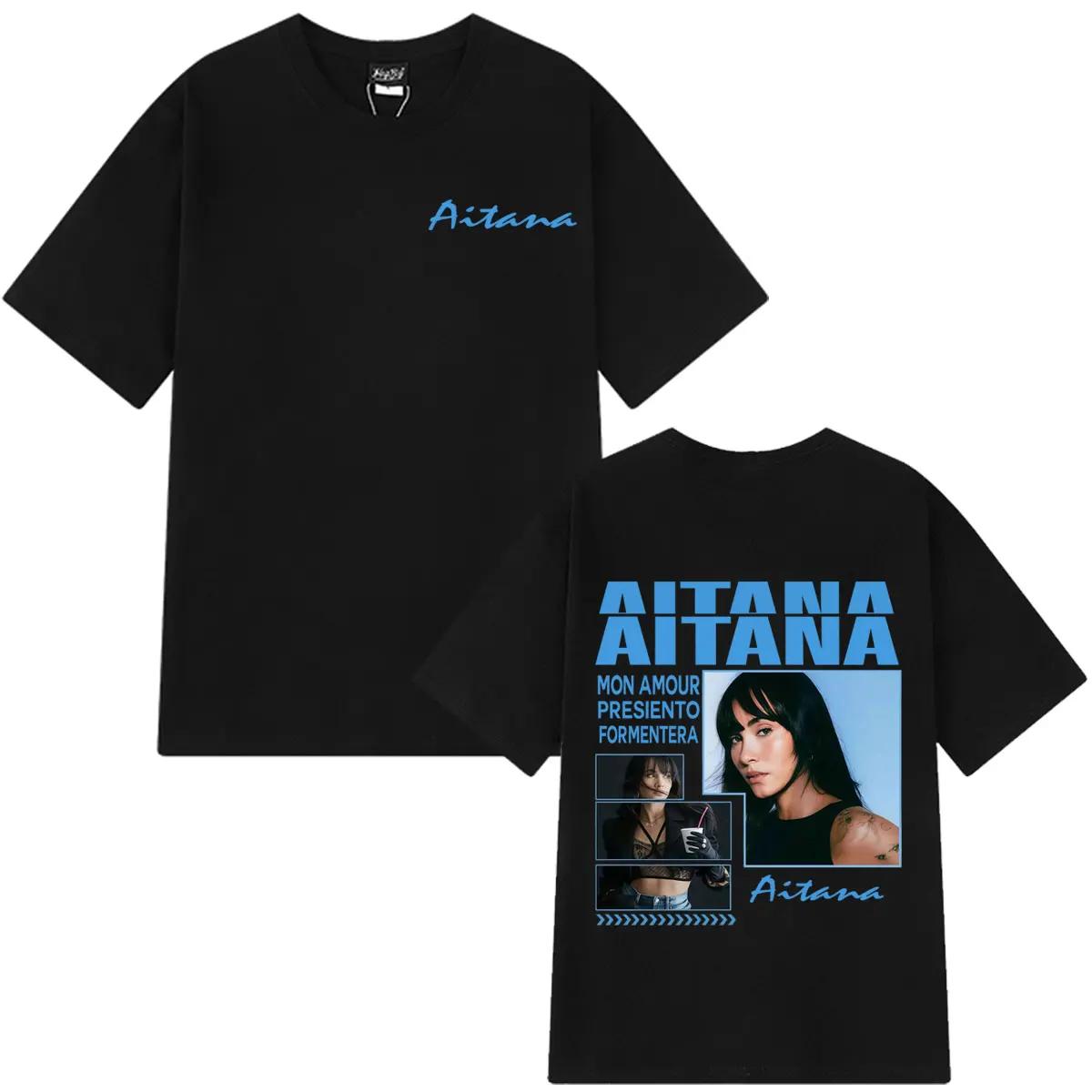 

Singer Aitana Album Print T Shirt Men Women Fashion Vintage T-shirt Short-sleeved Cotton Aesthetic Trend Casual Loose T Shirts 4XL
