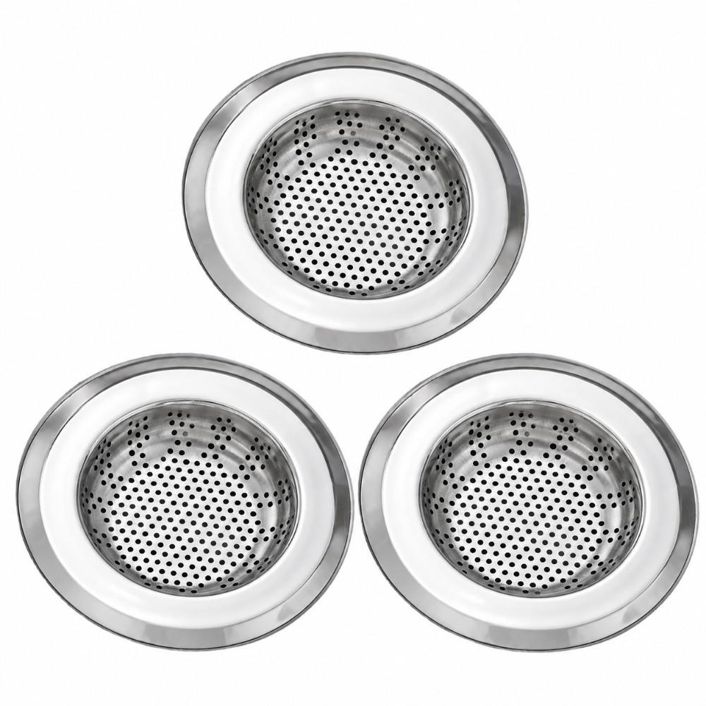 3 Pack 4.45 Inch Diameter Sink Strainer Wide Edge Sink Drain Strainer  Bathroom Sink