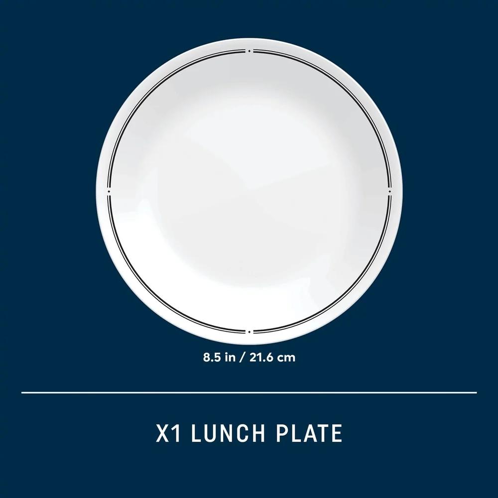 2 Pack 8.5 Inch Salad Plates Vitrelle Glass Durable Stackable Bistro Plates Microwave Dishwasher Safe Outdoor Dining