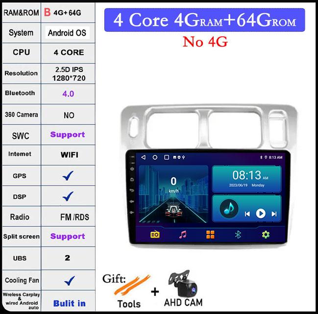 Car Radio For Mitsubishi Pajero iO 1998 - 2007 Android 14 4G+WIFI Android Auto Carplay GPS Navigation Player