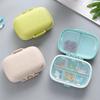 Travel Friendly Mini Portable 8 Grids Wheat Sealed Medicine Organizer Container Tablets Storage Dispenser Box