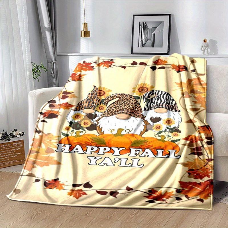 1pc Christmas Dwarf Printing Lightweight Flannel Blanket, Comfortable and Warm Blanket, for Camping Sofa Bed and Couch Office, Gift Blankets in All