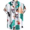 Hawaiian Shirts Geometry Men's Color Block Graphics Beach Vacation Short Sleeve Fashion Buttoned Tops