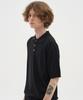 BLOND9 Soft Cable Collar Short Sleeve Knit_Black