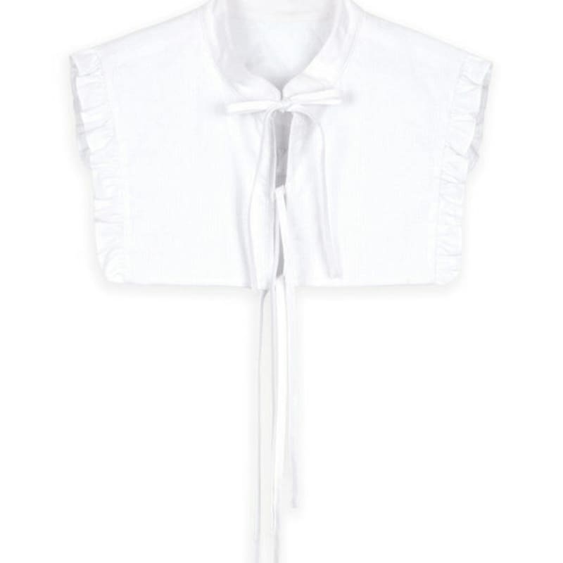 

WOVEMENT Белый воротник с оборками и завязками WBAFAC001WH BLACK_ONE