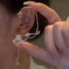 Niche Camellia Tassel Ear Cuff: Luxury No-Pierce Long Earring